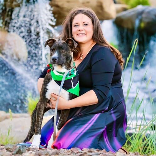 Kristie and her 3rd foster failure, cattle dog mix Tigger.