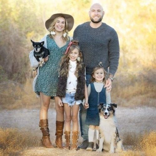 Furbabies & Friends 2022 Fall Family Photoshoot captured an adorable family and their two dogs during professional family photoshoot in Glendale, AZ.