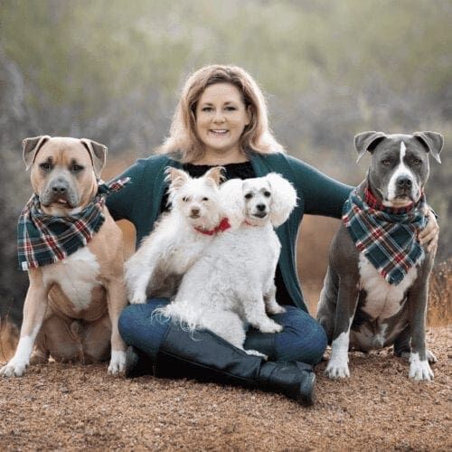 Kristie sits for a family photo shoot with her dogs Simba, Zeke, Stella, and Baloo at Thunderbird Park in Glendale, AZ. Kristie sits for a family photo shoot with her dogs Simba, Zeke, Stella, and Baloo at Thunderbird Park in Glendale, AZ.