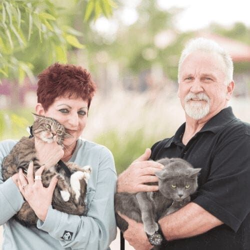 Furbabies & Friends 2022 Fall Family Photoshoot pet parents and their two cats loved their professional family photo shoot in Glendale, AZ.