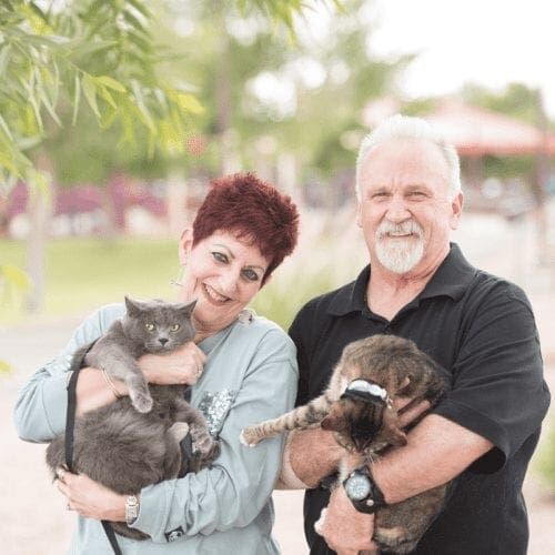 Furbabies & Friends 2022 Fall Family Photoshoot pet parents and their two cats loved their professional family photo shoot in Glendale, AZ.