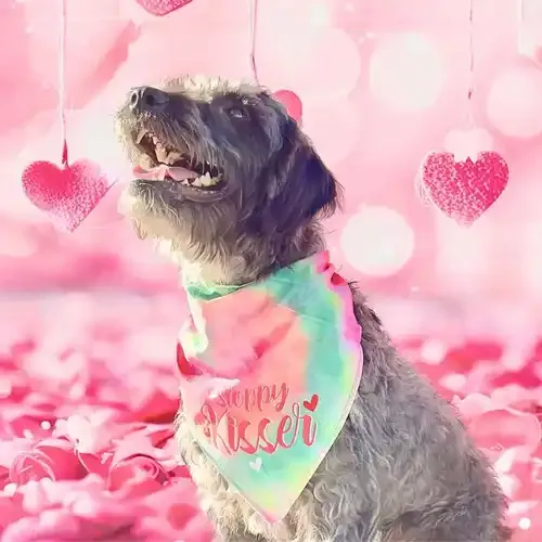 Nara the Labradoodle rescue during a Valentine's Day dog photoshoot in Glendale AZ
